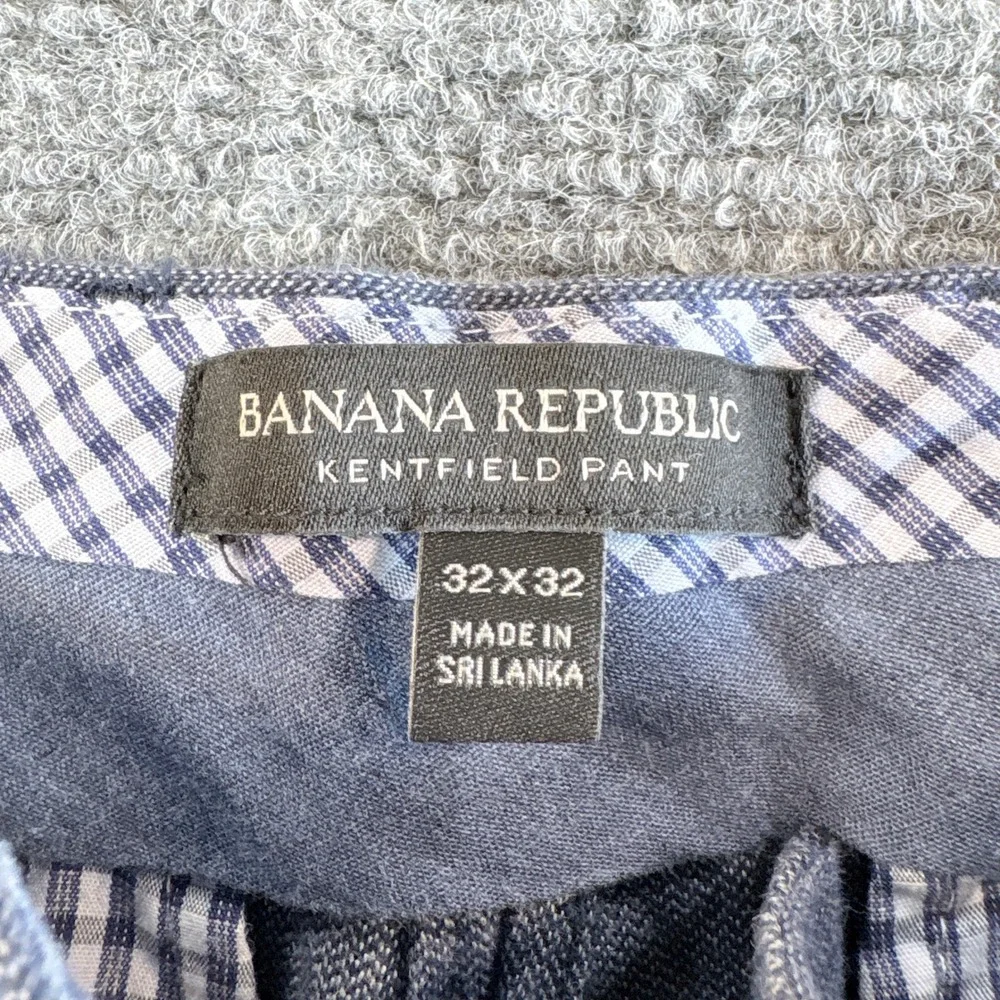 Banana Republic Kentfield Pant Mens 32x32 Mid Blue Cotton Straight Leg Trousers